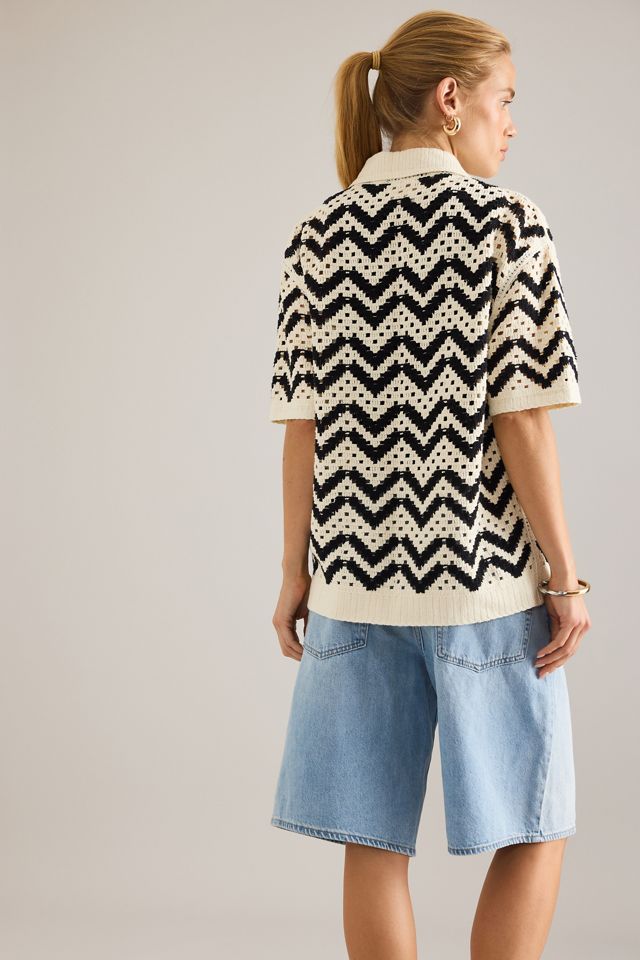 Haut polo en crochet Varley Anais #1
