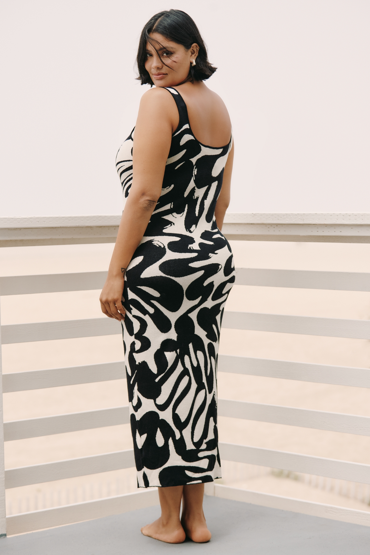 Eloquii Plus Sleeveless Column Sweater Midi Dress