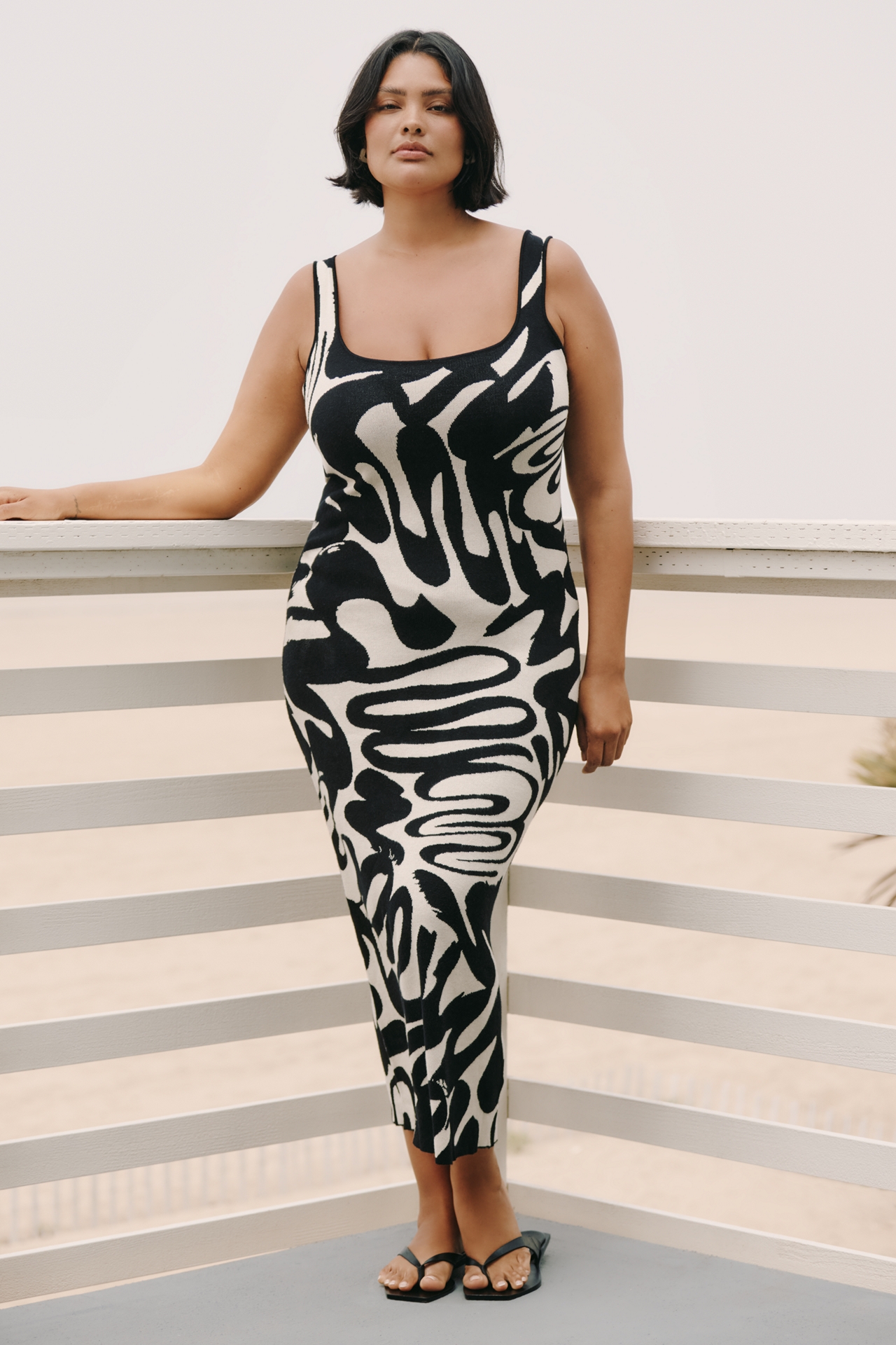Eloquii Plus Sleeveless Column Sweater Midi Dress
