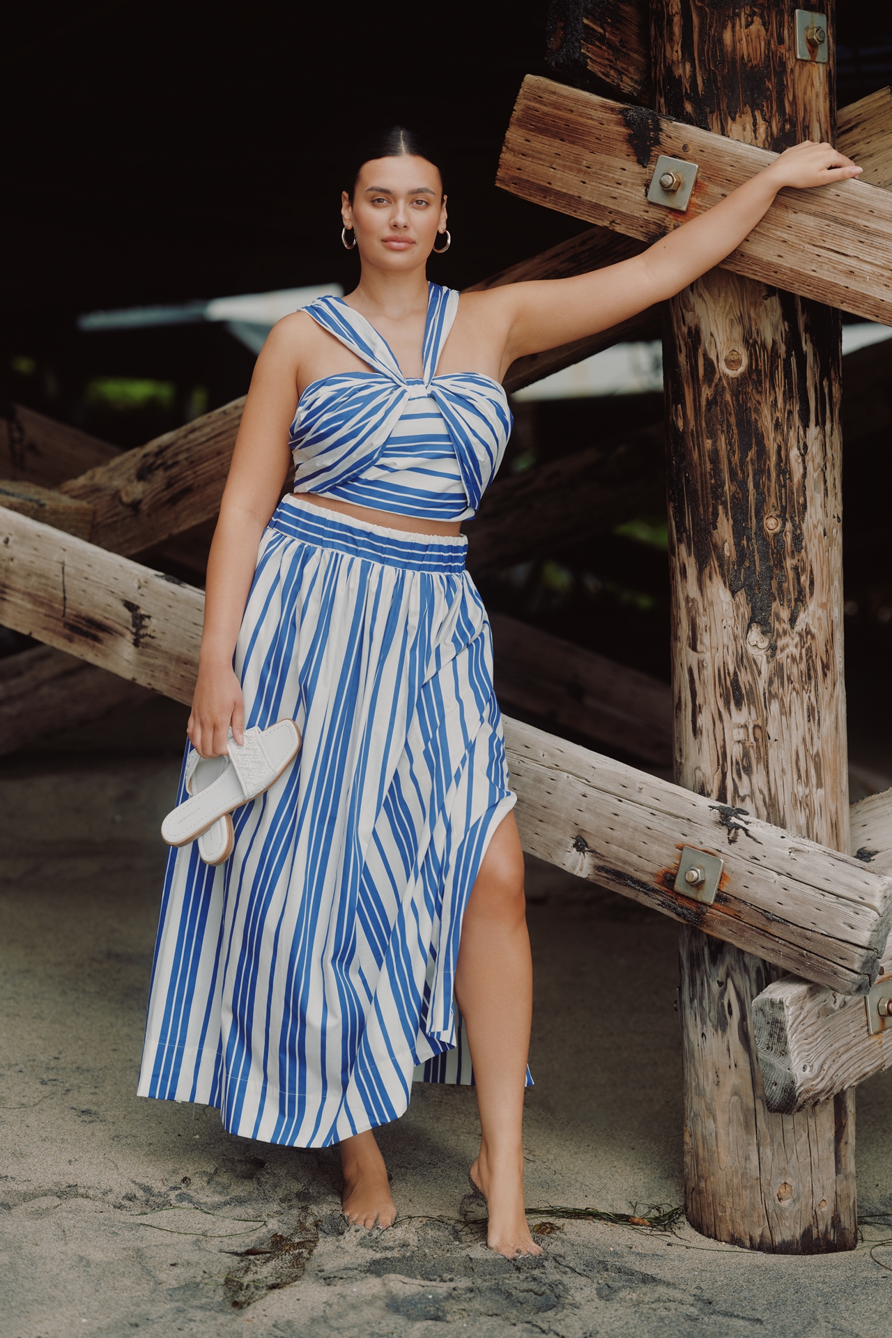 Eloquii Plus Stripe Maxi Skirt