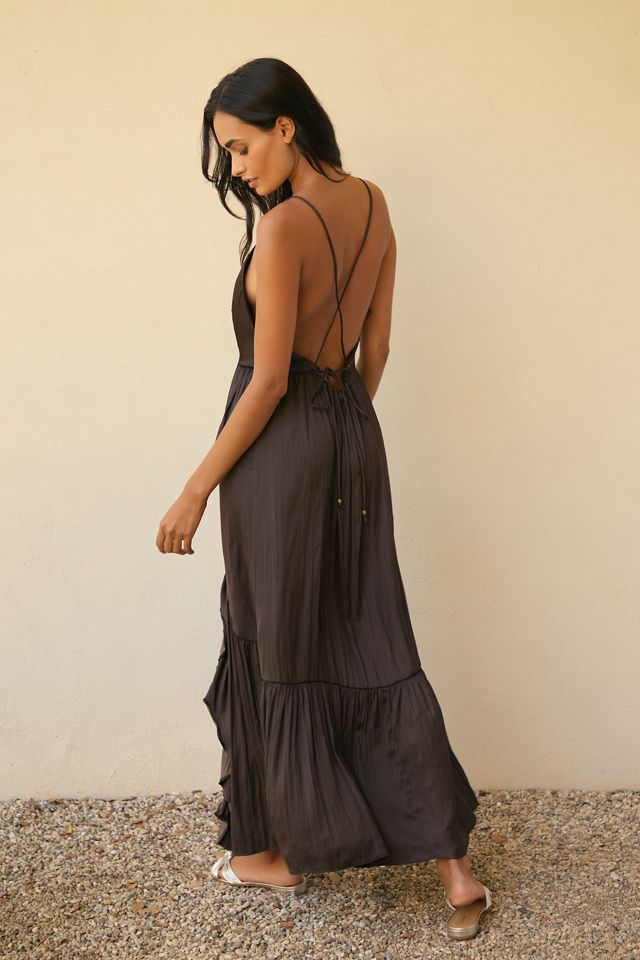 By Anthropologie Asymmetrical Ruffle Midi Dress #2