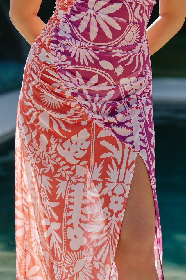 Celandine Mesh Asymmetric Cover-Up Dress #4