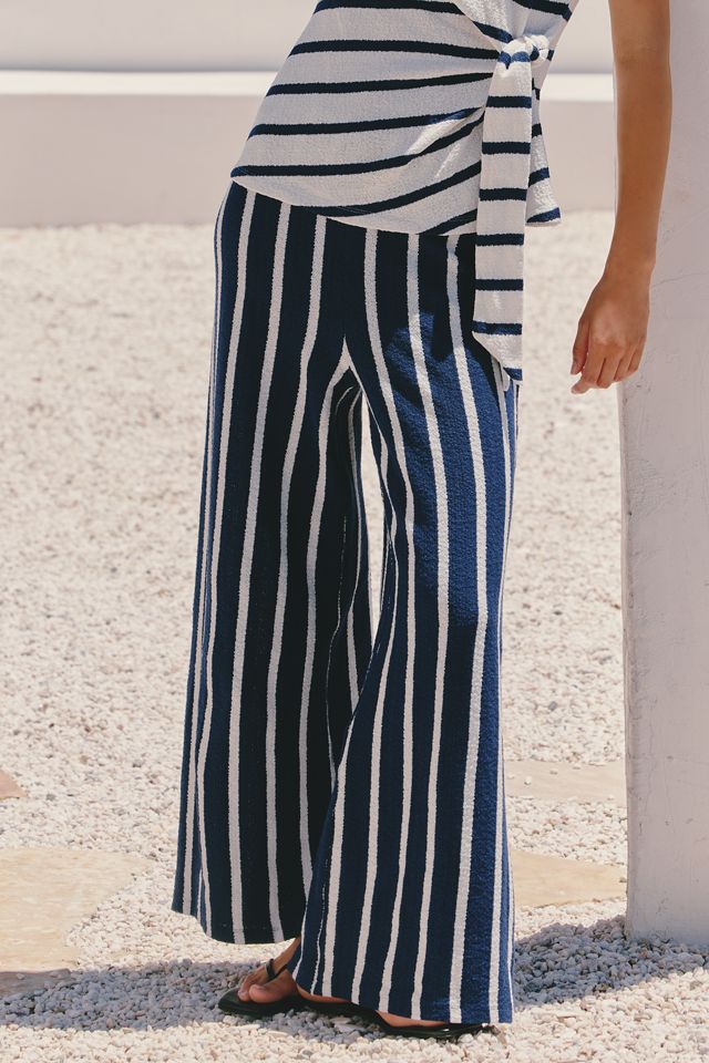 Celandine Gestreifte Frottee-Hose mit weitem Bein #2