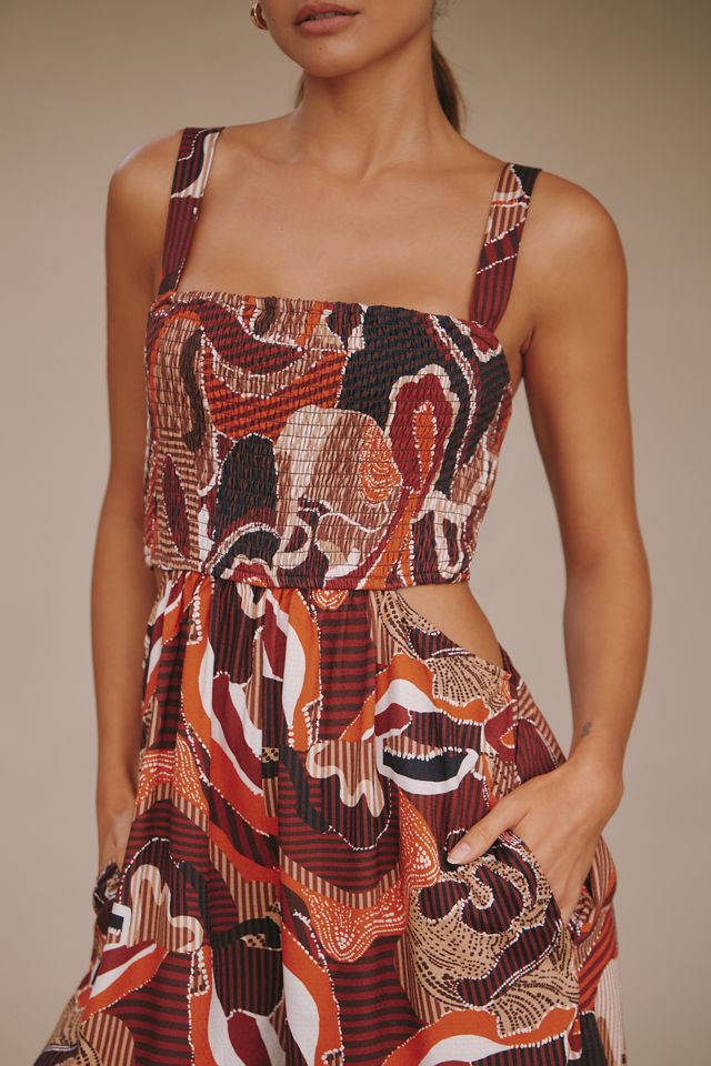 By Anthropologie Square-Neck Smocked Jumpsuit #2