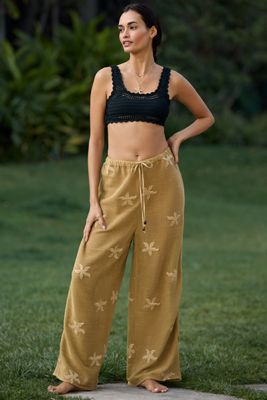 Pantalon en maille brodée Celandine