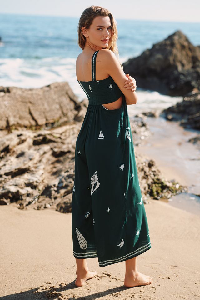 Celandine Square-Neck Smocked Cutout Jumpsuit #2