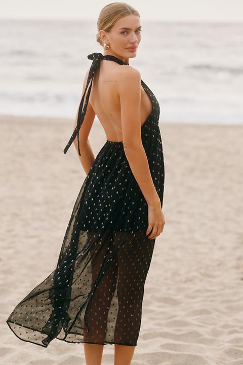 Celandine Beach Disco Plunging Maxi Dress