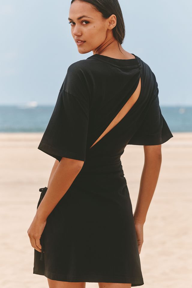 Celandine Short-Sleeve Cutout Fitted Mini Dress
