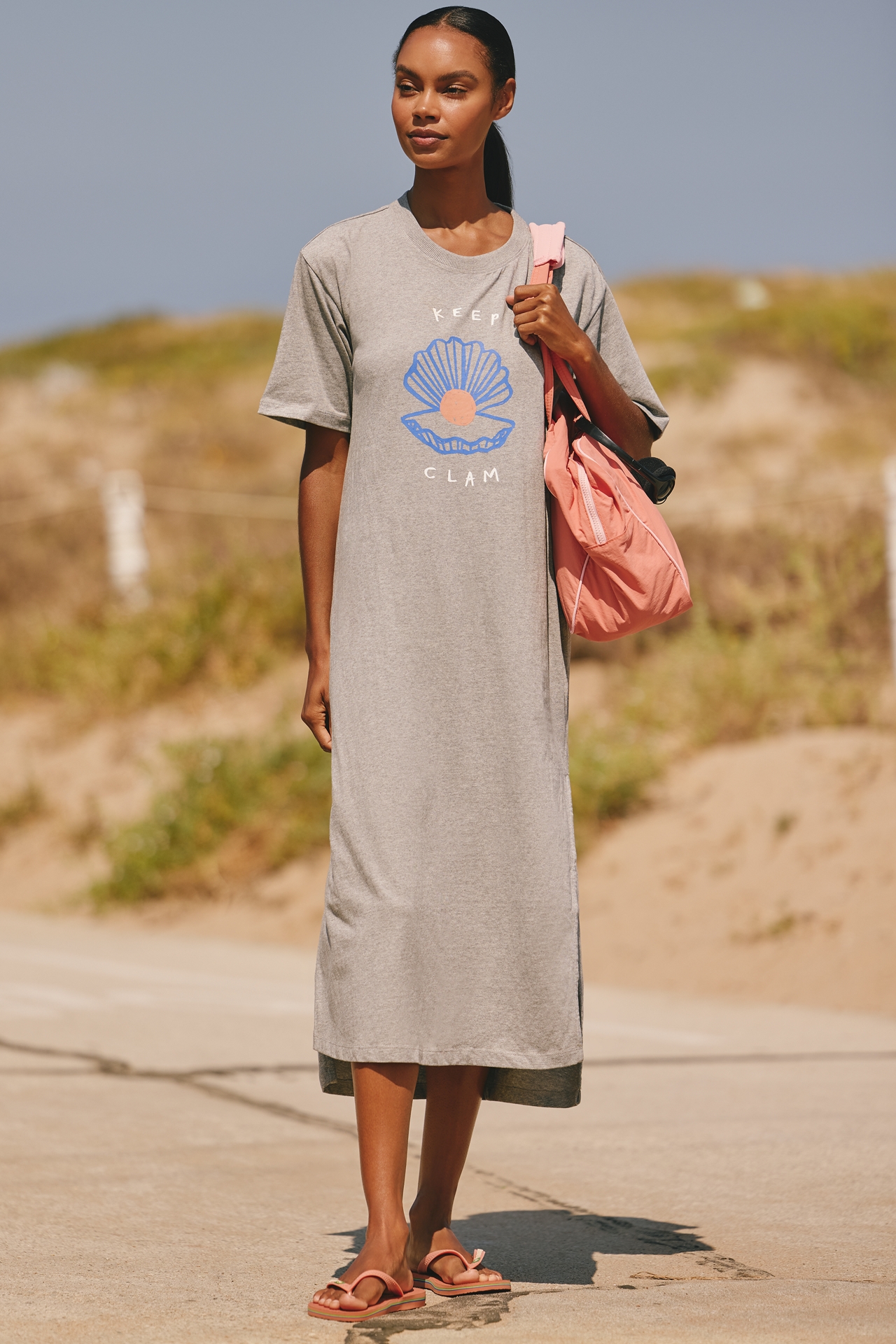 Jordan Nickson x Celandine Cotton Crew-Neck Midi Dress