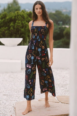 Celandine Jordan Nickson Square-neck Smocked Cutout Jumpsuit