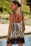 Celandine Safari Printed Fringe Mini Dress