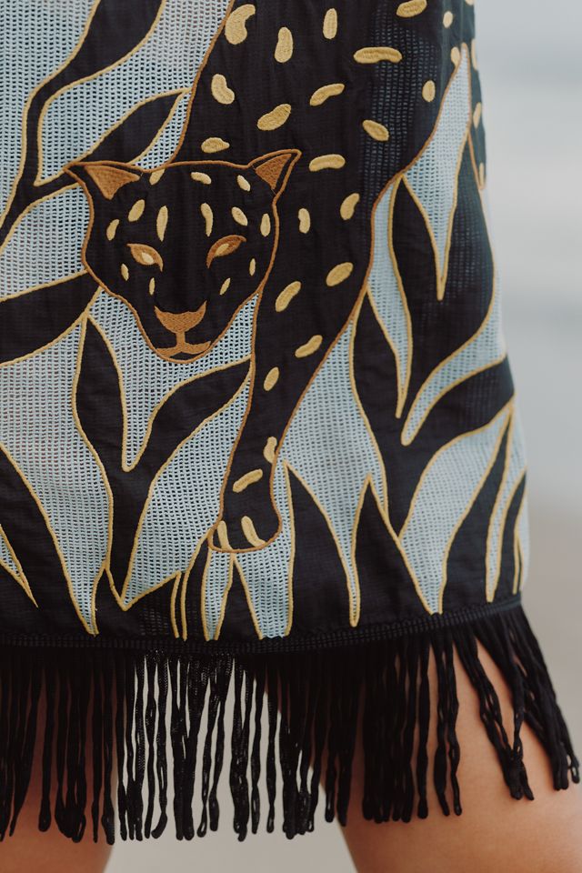 Celandine Safari Printed Fringe Mini Dress #5