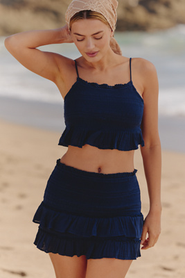 Celandine Gauze Skort In Blue