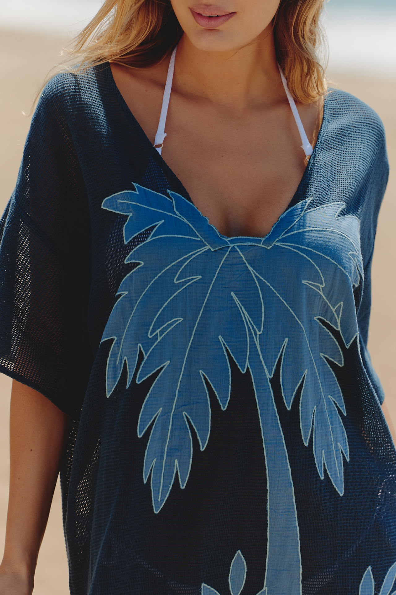 Celandine Mesh Embroidered Mini Dress