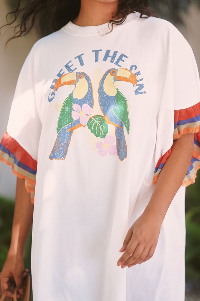 Celandine Rainbows in Rio Oversized T-Shirt Dress #5