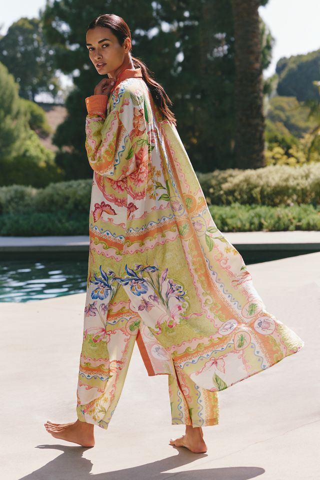 Celandine Long-Sleeve Sheer Maxi Shirt Dress #1