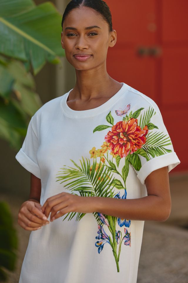Celandine Cotton Botanical T-Shirt Dress #2