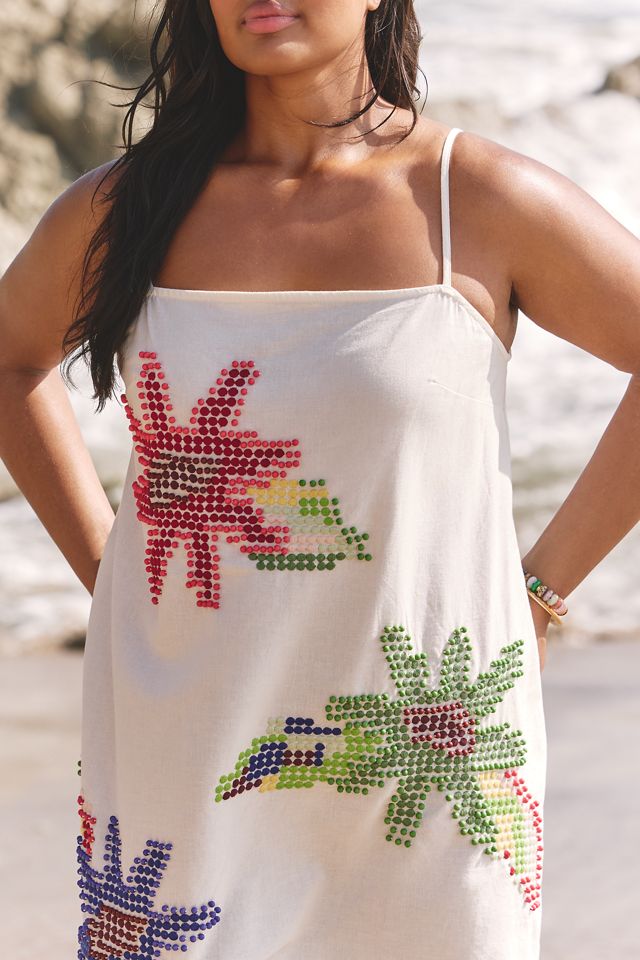Celandine Beaded Mini Shift Dress | Anthropologie