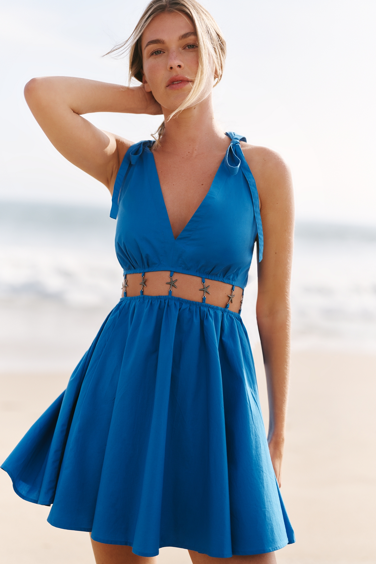 Celandine Cotton Godet Mini Dress