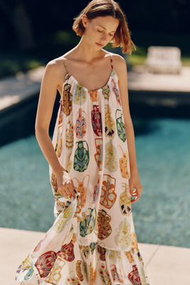 Celandine x Carla Llanos Scoop-Neck Midi Dress | Anthropologie