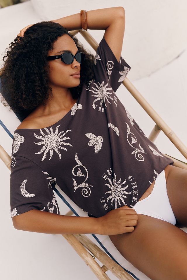 Celandine Cotton One-Shoulder Tee #1