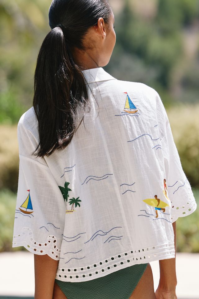 Celandine 100% Cotton Eyelet Icon Buttondown Shirt #2