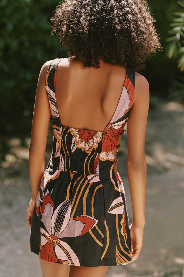 Celandine Cotton Linen Cutout Mini Dress #1