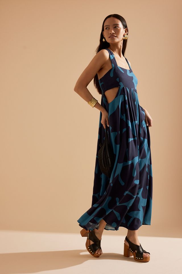 alsace maxi dress Button Cuff Sleeve Maxi Dress – ABODE HOME