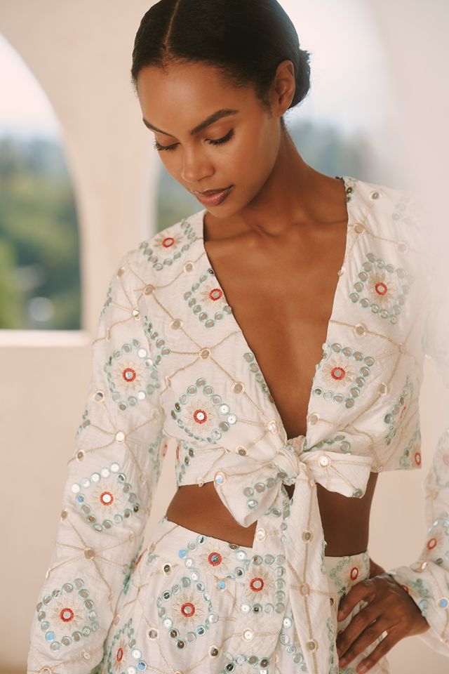 Haut à nouer manches longues BLITHE Mirror Geo #2