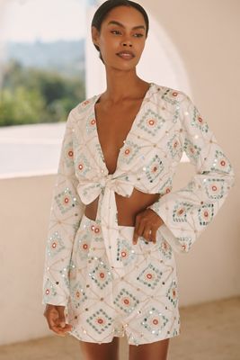 Haut à nouer manches longues BLITHE Mirror Geo