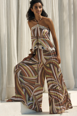 BLITHE Scarf Wide-Leg Pants | Anthropologie