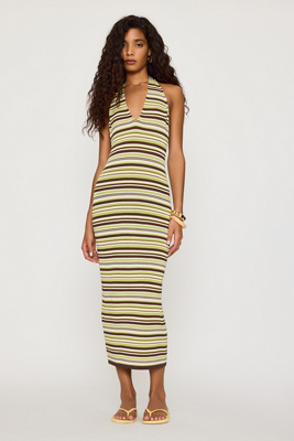 Away That Day Halter Crochet Midi Dress