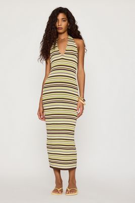 Vestido Midi de Crochet con Cuello Halter Away That Day