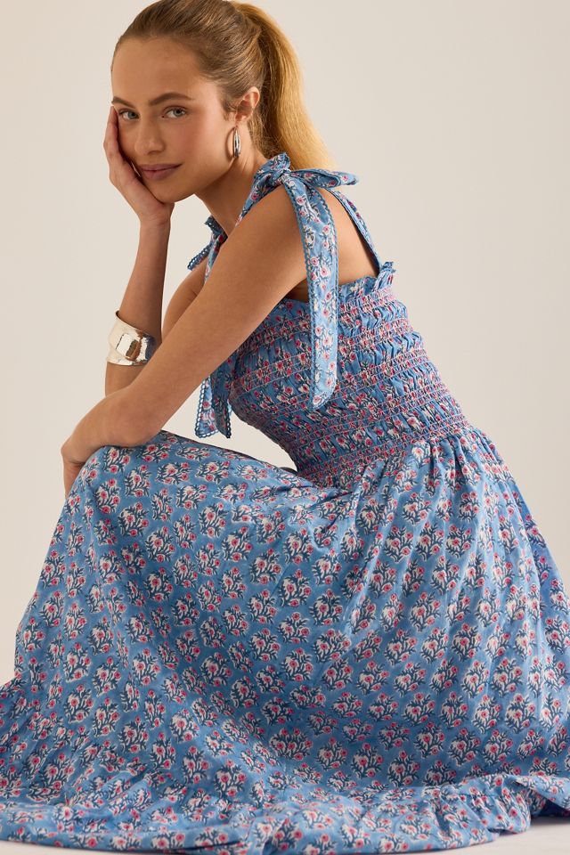 Vestido Largo Floral Dilli Grey Yasmin con Hombros Atados #3