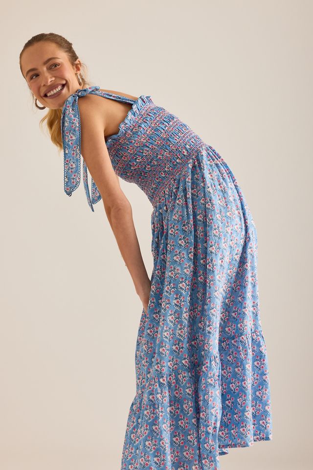 Vestido Largo Floral Dilli Grey Yasmin con Hombros Atados #4
