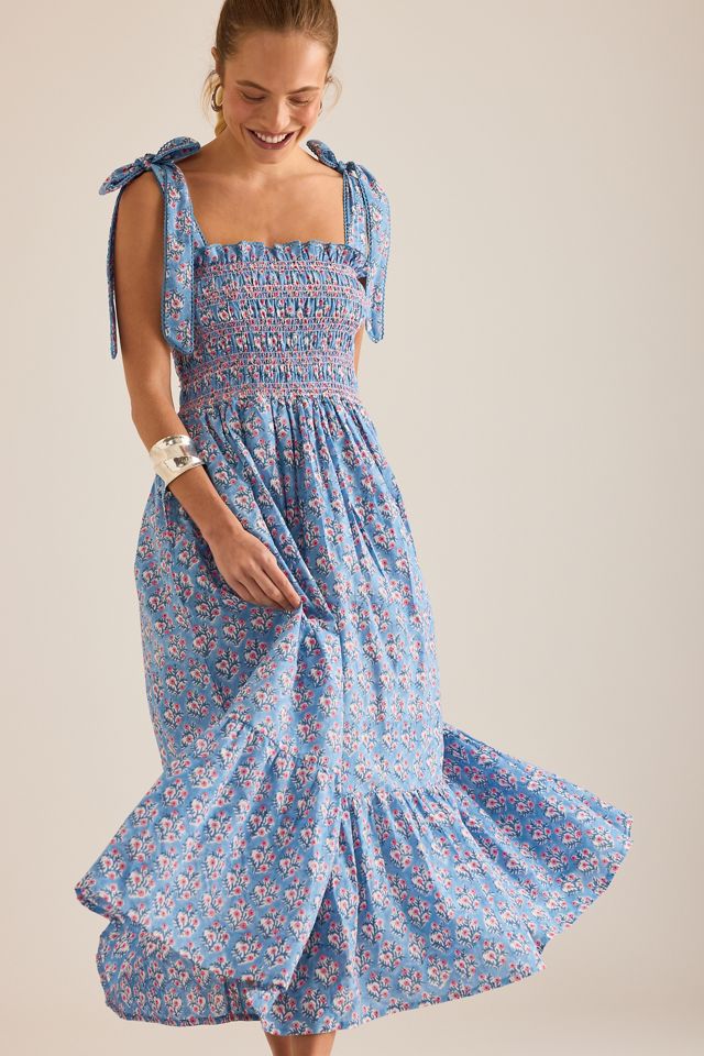 Vestido Largo Floral Dilli Grey Yasmin con Hombros Atados #2