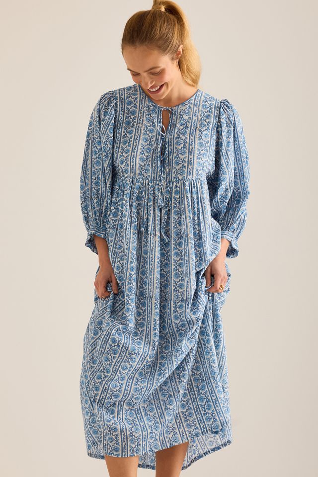 Vestido Midi Dilli Grey Farah de Manga Abullonada #2
