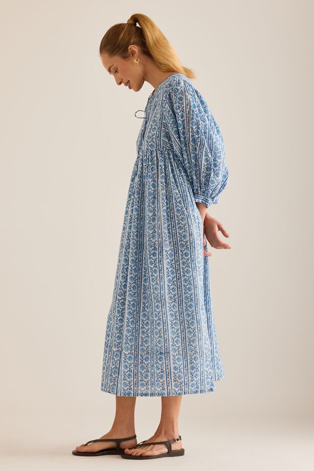 Vestido Midi Dilli Grey Farah de Manga Abullonada #4