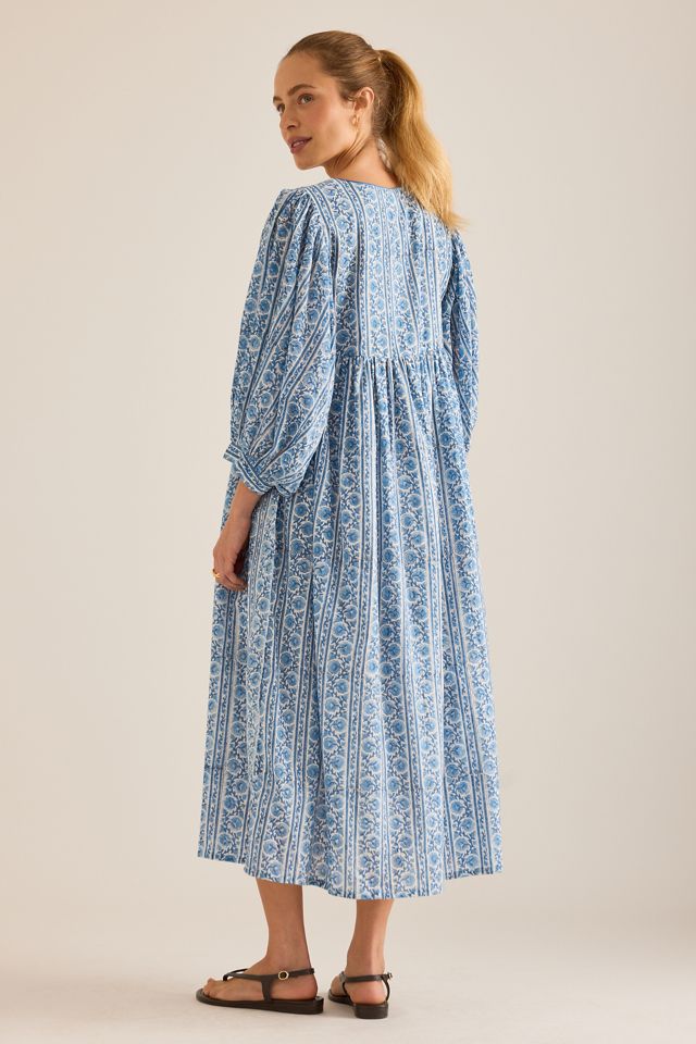 Vestido Midi Dilli Grey Farah de Manga Abullonada #1