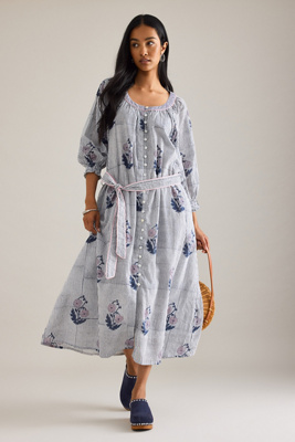 Dilli Grey Jasmine Belted Button-Front Midi Dress