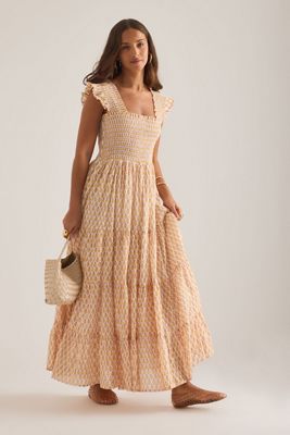 Vestido Maxi Escalonado con Fruncido Tara de Dilli Grey