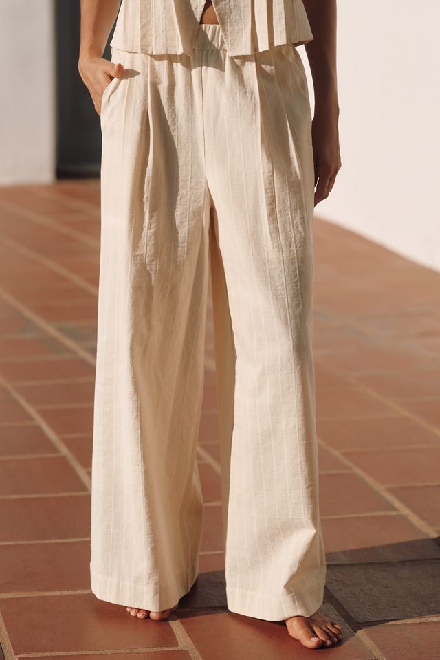 &.Layered Linen Blend Gathered Wide-Leg Pants #1
