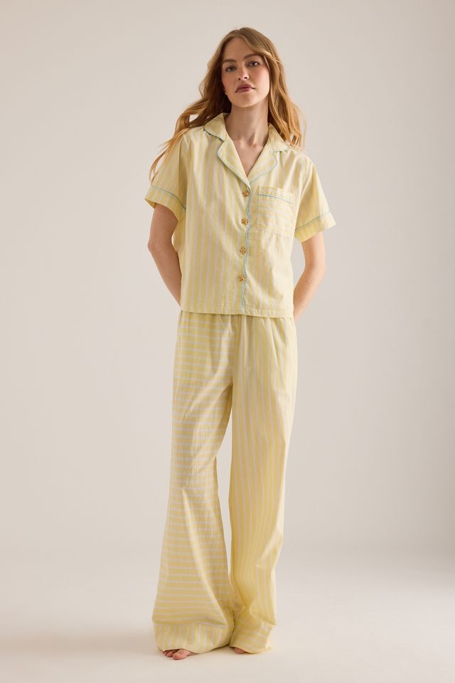 Chelsea Peers Cotton Butter Stripe Short-Sleeve Shirt #3