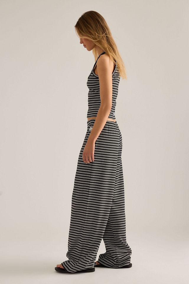 Pantalones de Pierna Ancha de Punto a Rayas TALA #1