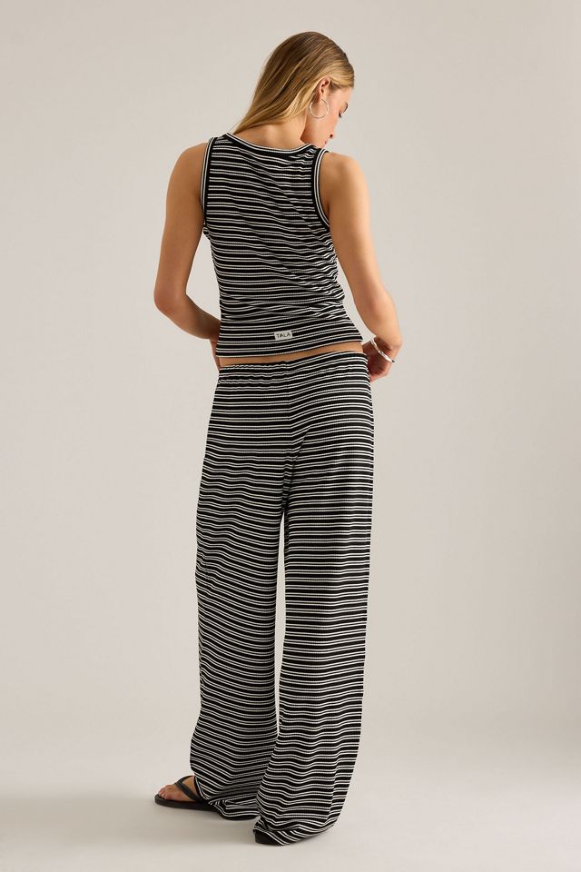 Pantalones de Pierna Ancha de Punto a Rayas TALA #5
