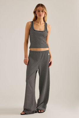 Pantalones de Pierna Ancha de Punto a Rayas TALA