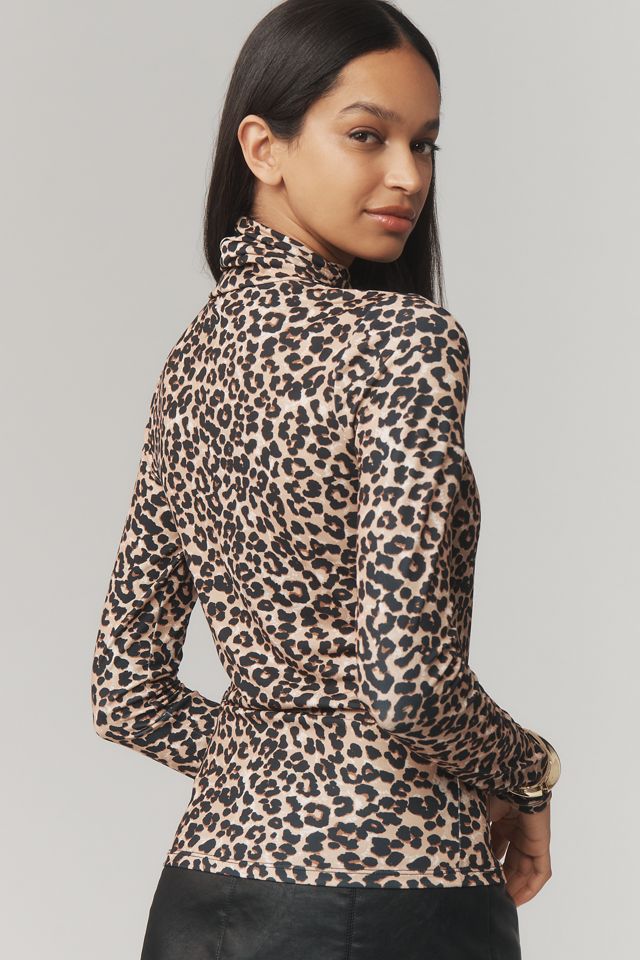 Essentiel Antwerp Going Leopard-Print Turtleneck Top #1
