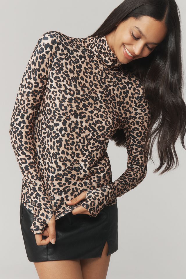 Essentiel Antwerp Going Leopard-Print Turtleneck Top #3