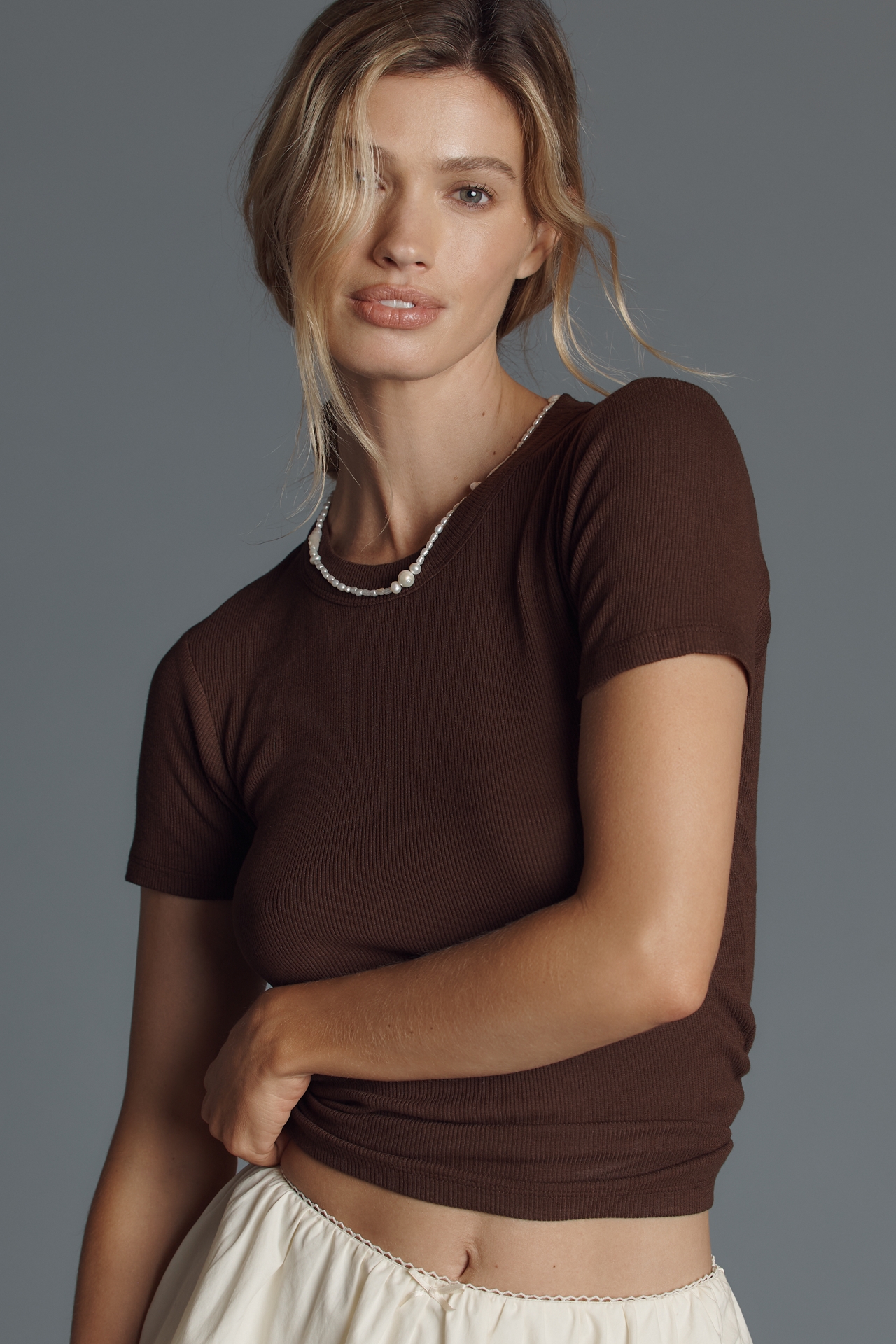 LSPACE Be My Baby Ribbed Tee