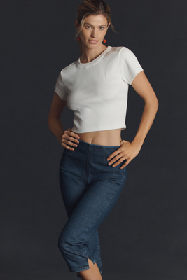 L*space Julia Crop Baby Tee In White